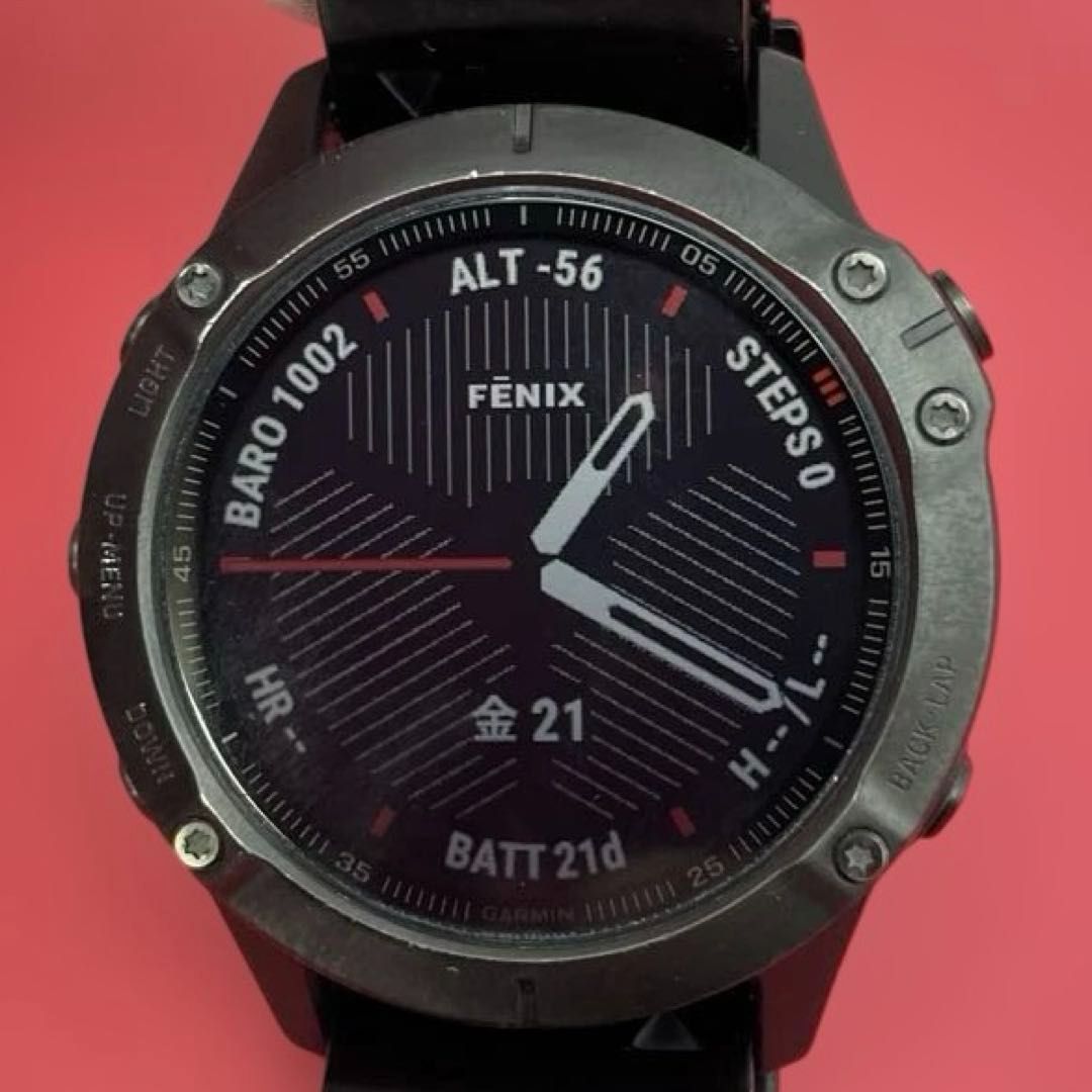 Garmin funix6s sapphire DLC  中古 Garmin fēnix 6X Sapphire GPS Smartwatch - Carbon Gray DLC with