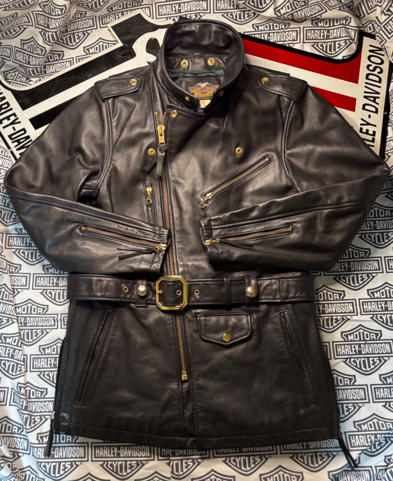 限定値下げ　美品❗【Mサイズ】HARLEY-DAVIDSON シングルライダース ⭐️入手困難モデル！⭐️非常に稀少なUS-Harley-Davidson POLICE