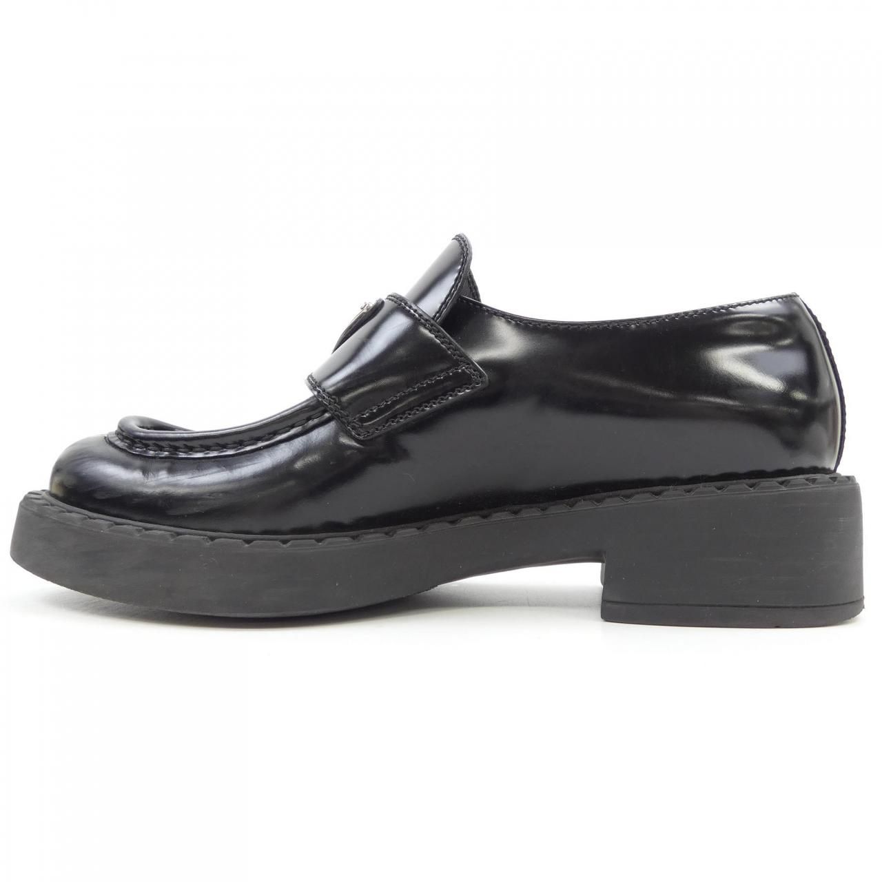 現行 美品✨ プラダ チョコレート トライアングルロゴ ローファー 25cm プラダ PRADA チョコレート ローファー トライアングルロゴ 1D246M