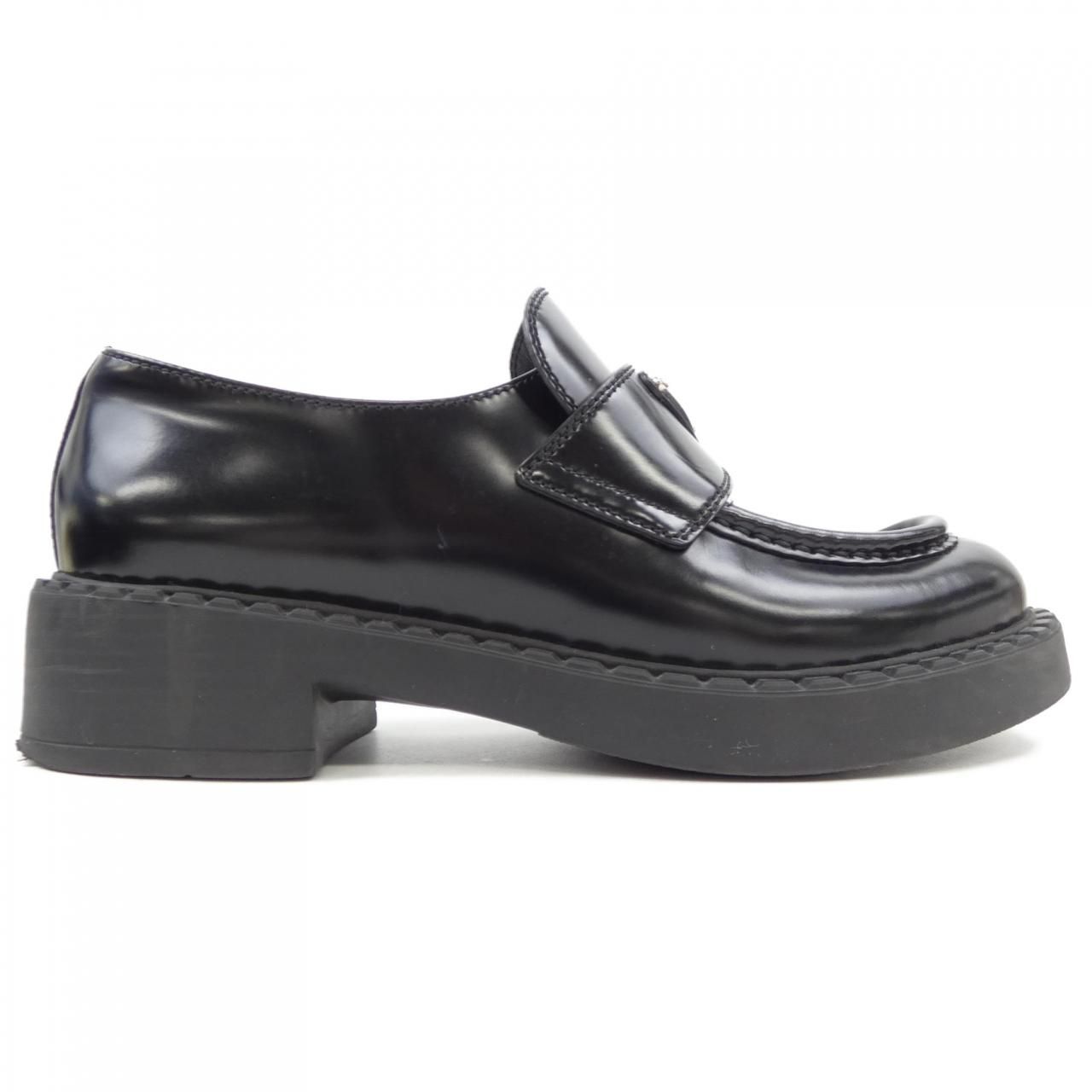 現行 美品✨ プラダ チョコレート トライアングルロゴ ローファー 25cm プラダ PRADA チョコレート ローファー トライアングルロゴ 1D246M