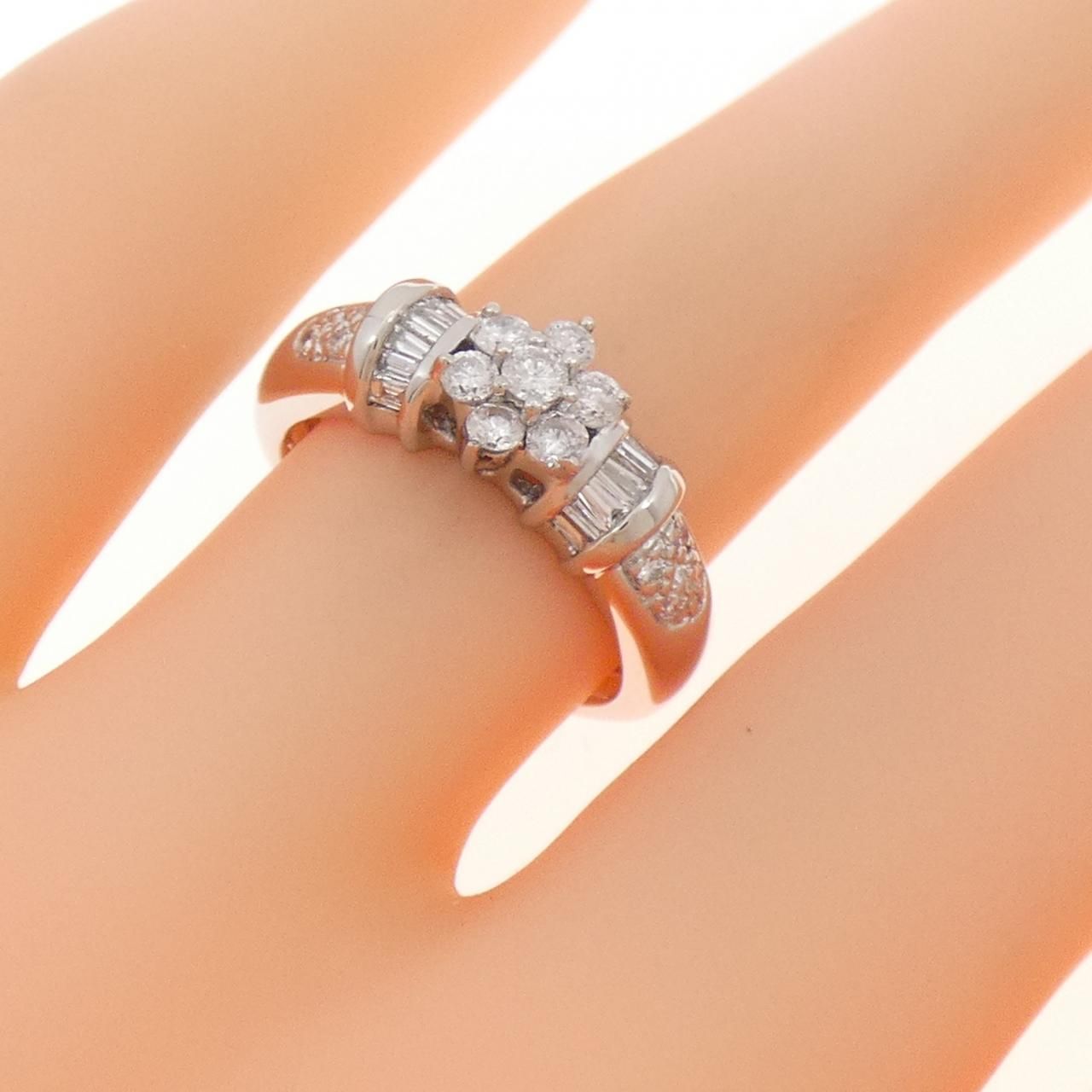 PT900 フラワー ダイヤモンド リング 0.50CT - メルカリ