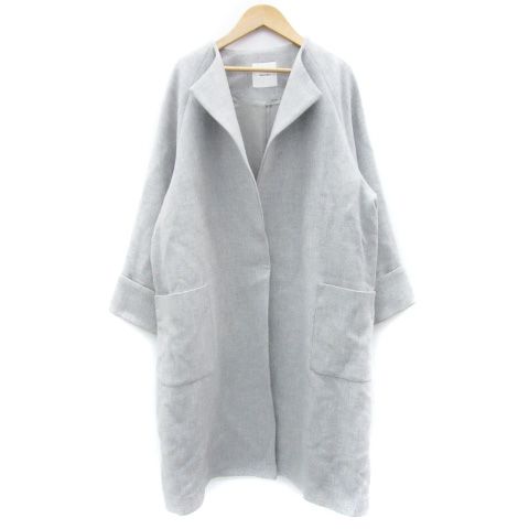 スピック&スパン Spick&Span ノーカラーコート ロング丈 前開き 36 S