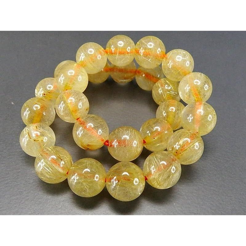 新品】 [石街] 人気 天然石 針多め ゴールドルチルクォーツ 7.5mm