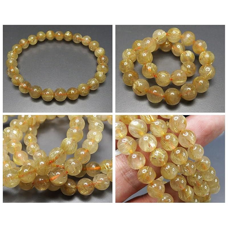 針多め　ゴールドルチルブレスレット　金運強 6-11 金運 仕事運 ルチルクォーツ 金紅石入り水晶 ゴールドルチル 集中力