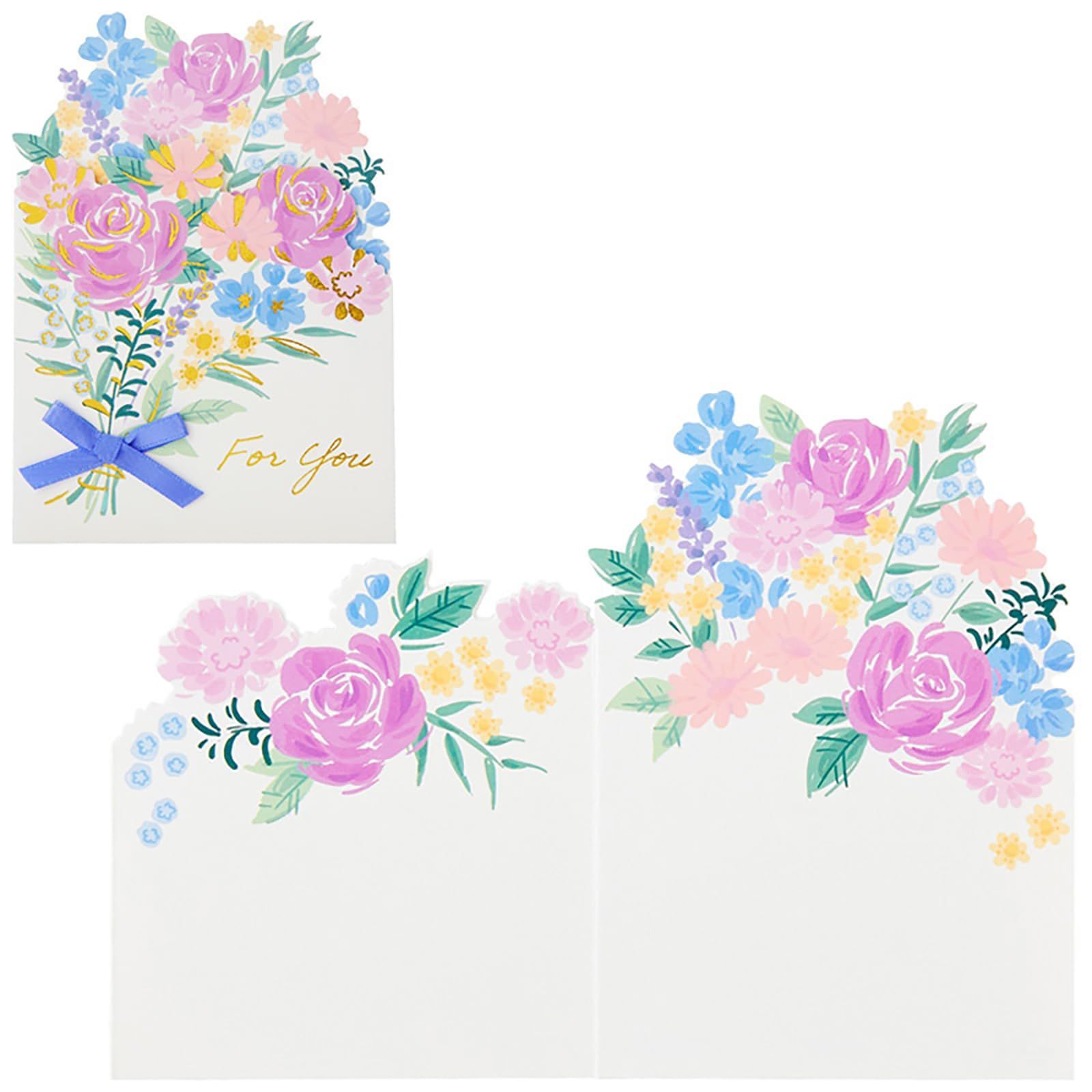 メッセージカード 多目的 花束パープル グリーティングカード 海外輸送可 サンリオ MU 185 3 SANRIO 981681