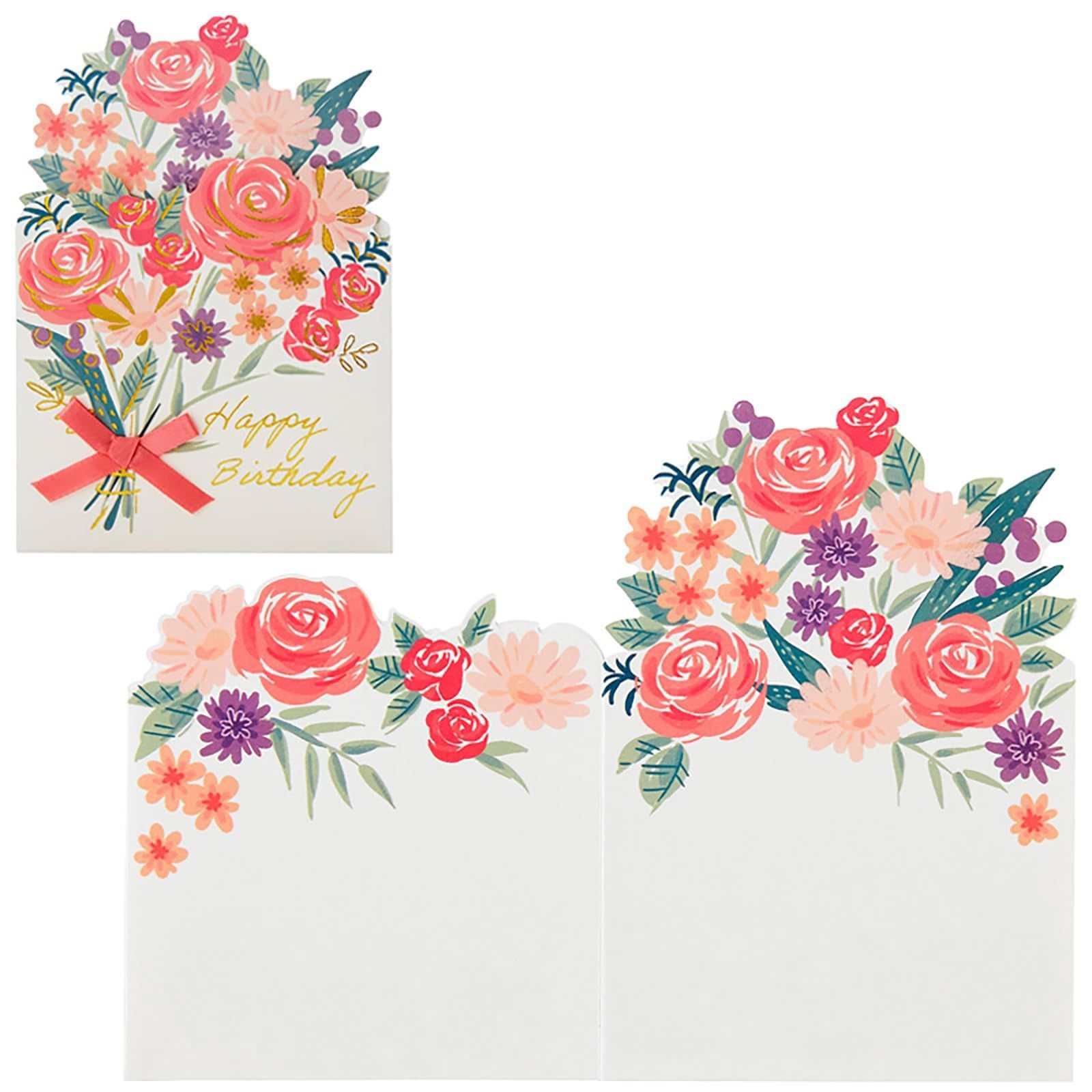 数量 海外輸送可 グリーティングカード BD 182 3 花束ピンク SANRIO バースデーカード 981257 サンリオ