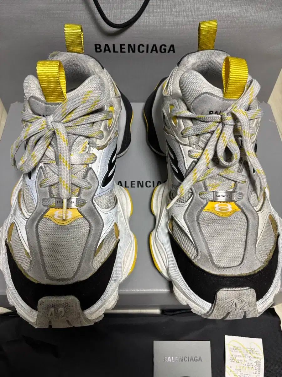 42 バレンシアガ カーゴ スニーカー イエロー フルセット - メルカリ
