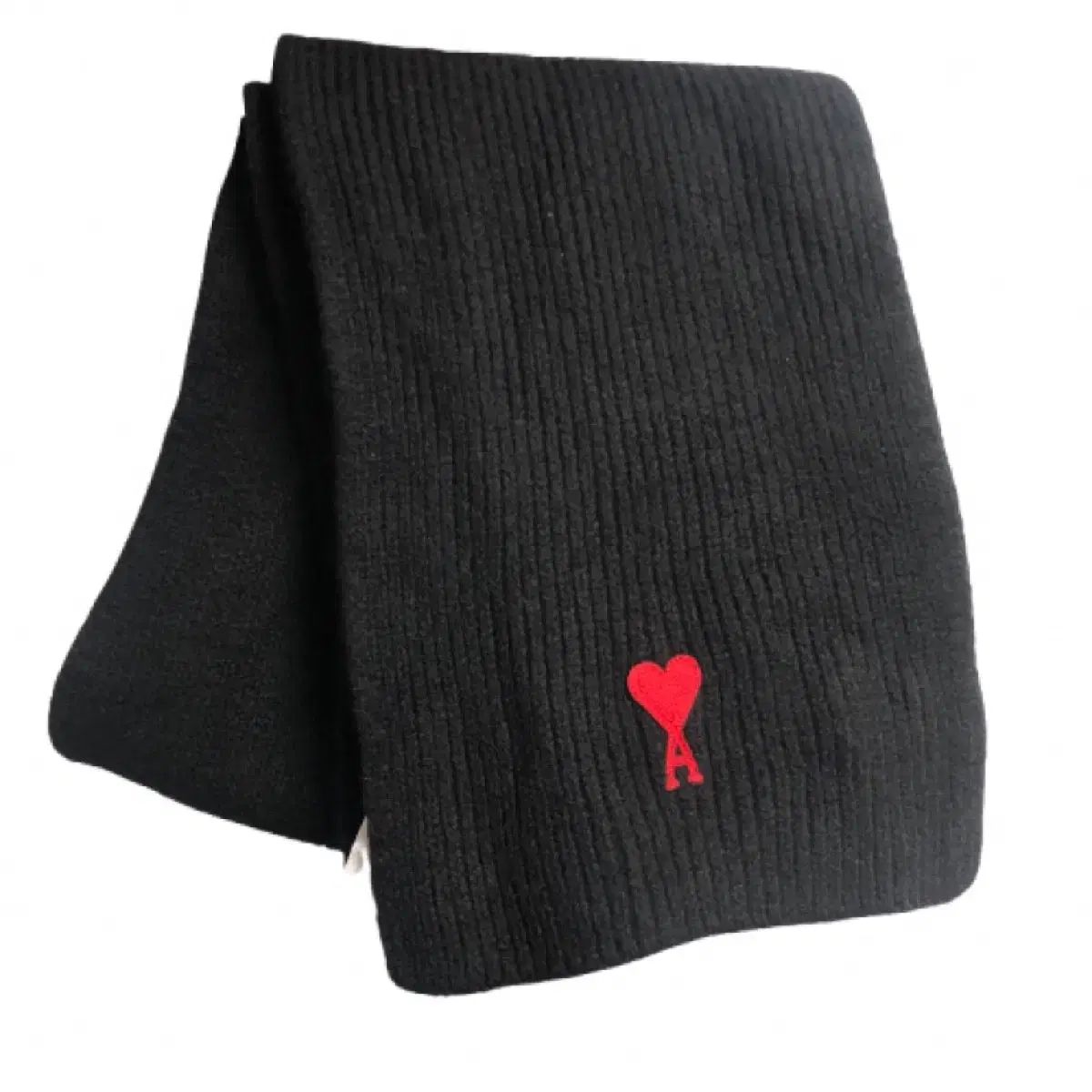AMI parisブラック ウールマフラー ハートロゴ アミ ブラック ハート ロゴ ウール マフラー アミ パリス Ami Paris