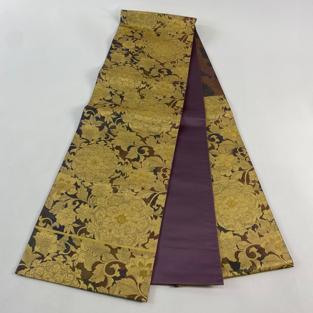 509my65◇川島織物 螺鈿箔 金箔糸 花唐草 本袋帯◇美品 花唐草模様螺鈿錦本金本袋帯 川島織物製(D76260Lv) 特選きもの・帯紹介