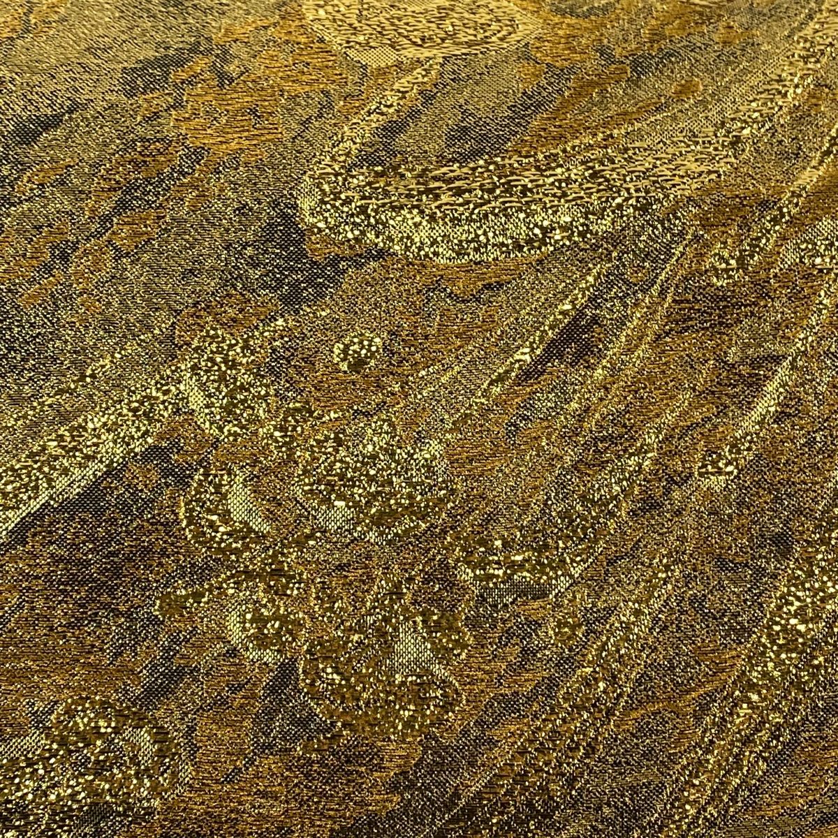 【新品レア】在外秘宝 本金二重箔 袋帯 恵夢雄余留 見高見面任 正絹100% 伝統工芸士 若林弘恵 帯 「夢」華皿と独鈷 本金箔佐賀錦 着物 共箱 約