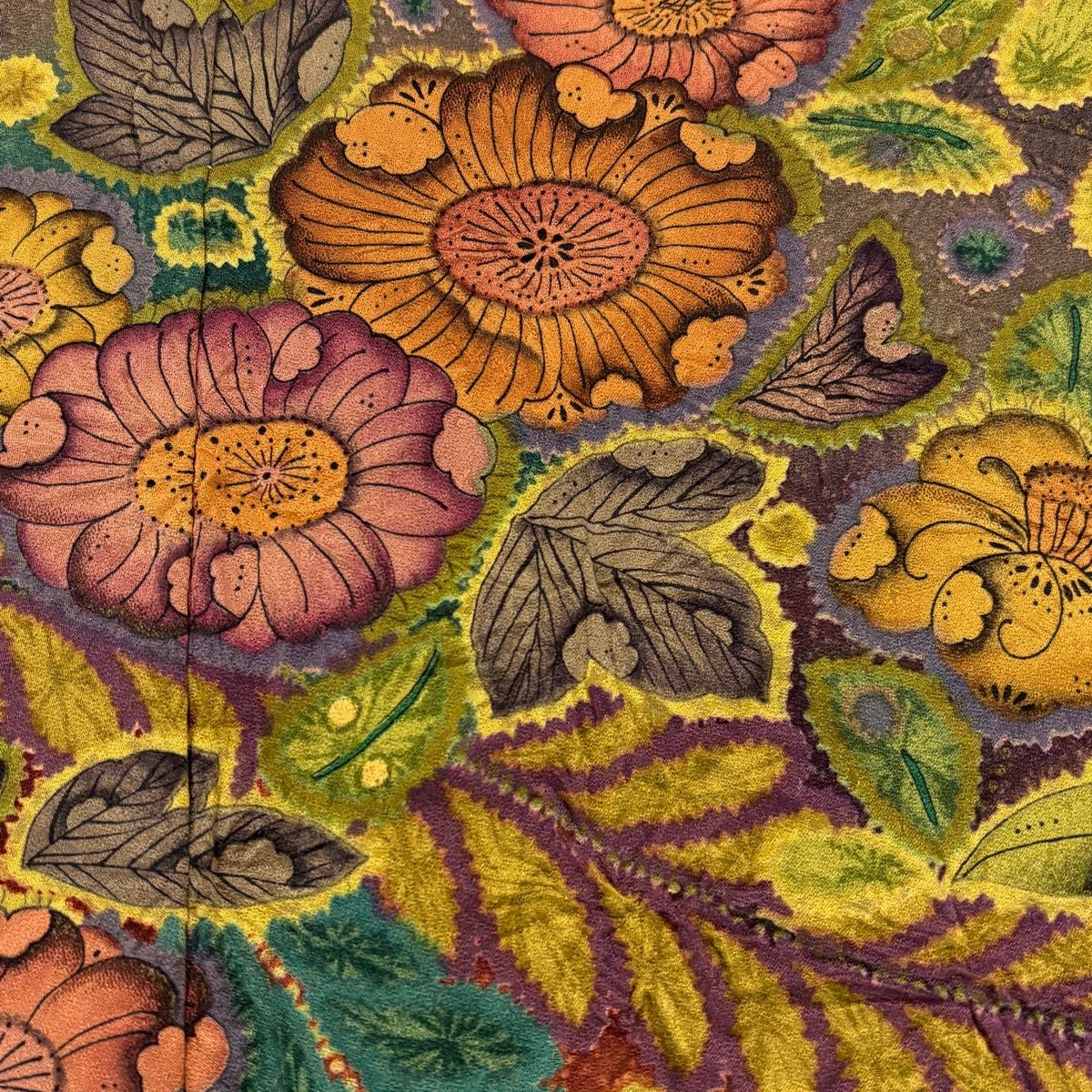 訪問着 身丈168cm 裄丈69cm L 袷 辻が花 金彩 ぼかし 焦茶色 正絹 名品