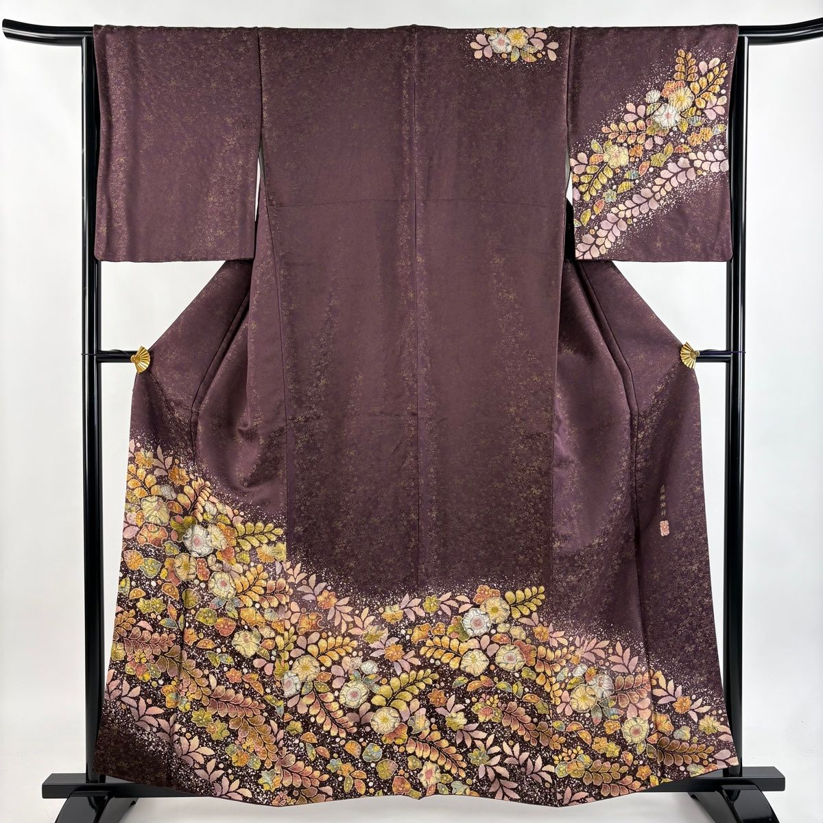 訪問着 身丈159cm 裄丈65.5cm M 袷 翠山工房 やまと 落款 辻が花 金