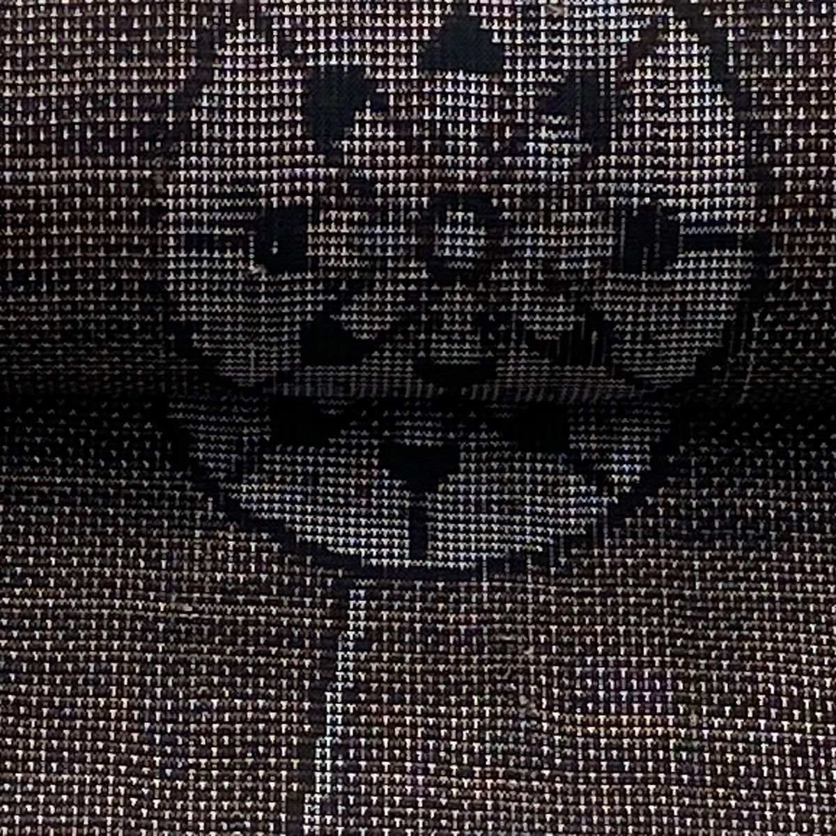 美品】反物 秀品 大島紬 証紙 幾何学模様 純泥染 薄茶色 正絹 【中古