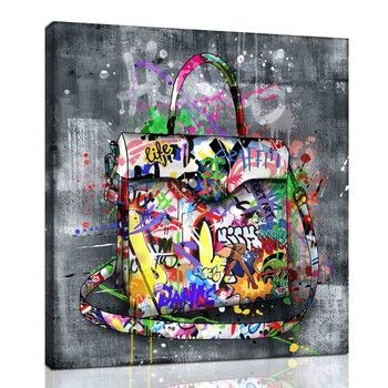 ◆アートパネル◆ 大型品◆ 4枚まとめ売り◆雑貨 アートパネル ARTJOY Graphical BAG 50cm インテリア 壁掛け 絵 ポップ