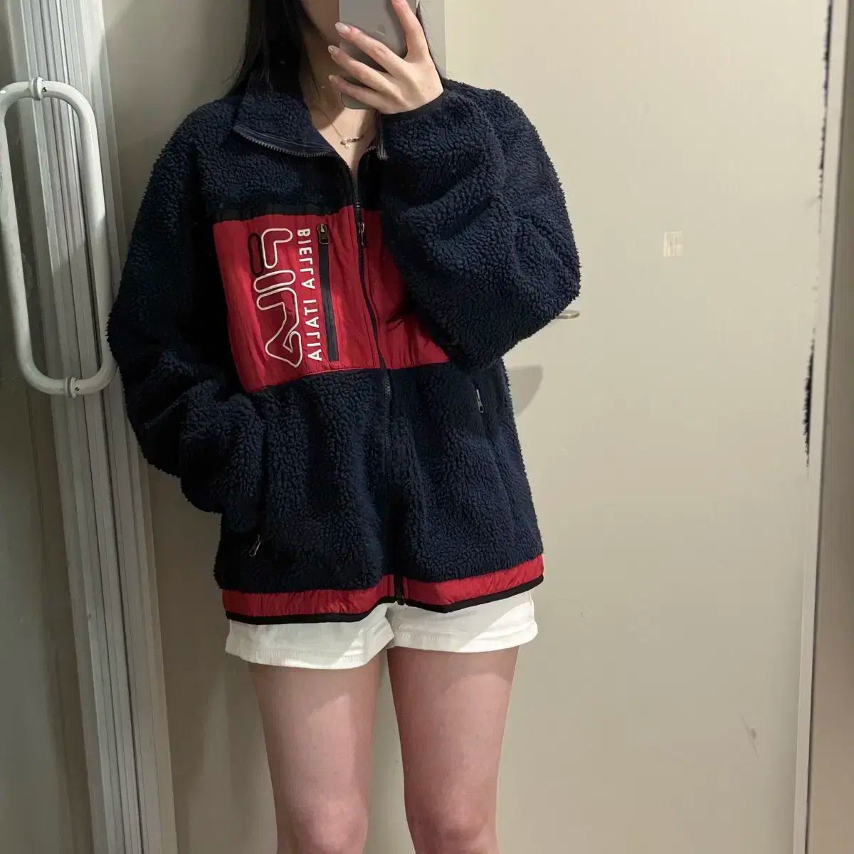 FILA フィラ フリース ジップアップ ジャケット 切替 メンズ カラー 