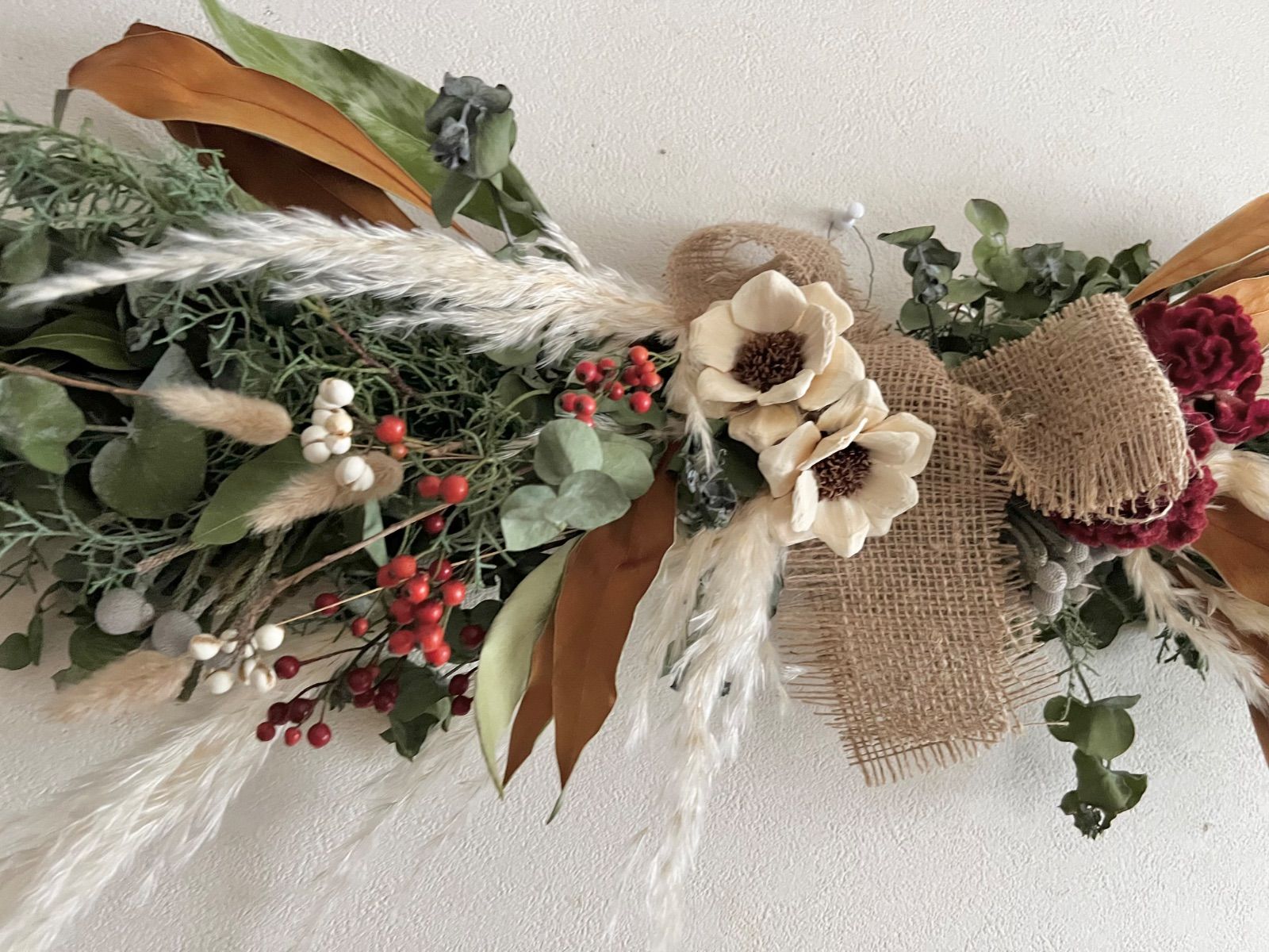 ドライフラワー スワッグ ガーランド クリスマス - メルカリ
