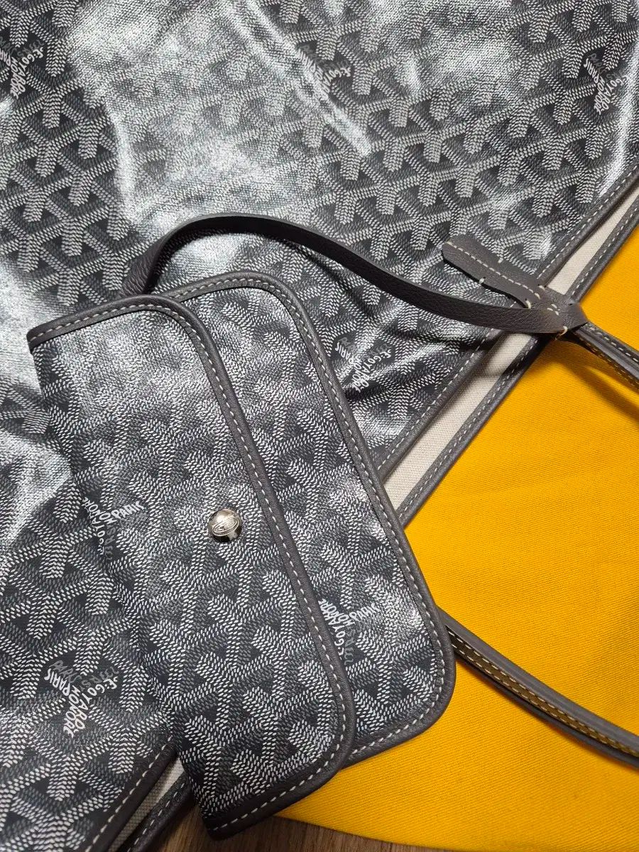 ゴヤール サンルイ PM グレー ゴヤール サンルイ PM ヘリンボーン グレー PVC/カーフ ユニセックス