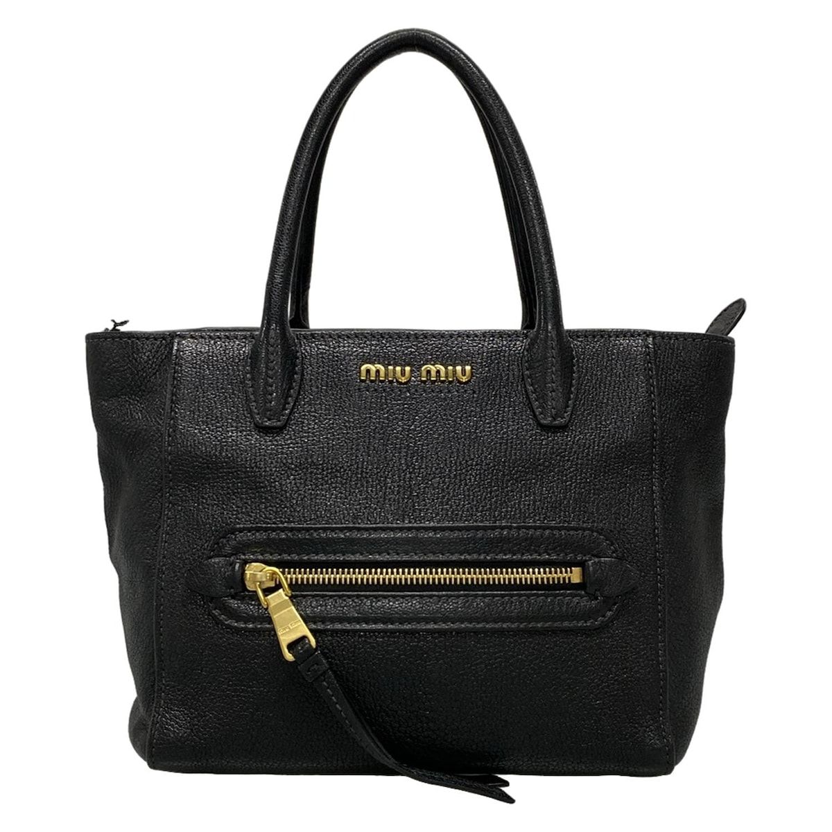 ◆ 美品 ◆ miumiu ミュウミュウ レザー マドラス ハンドバッグ 黒 セール】ミュウミュウ☆マドラスレザー ハンドバッグ☆5BA231 (MiuMiu