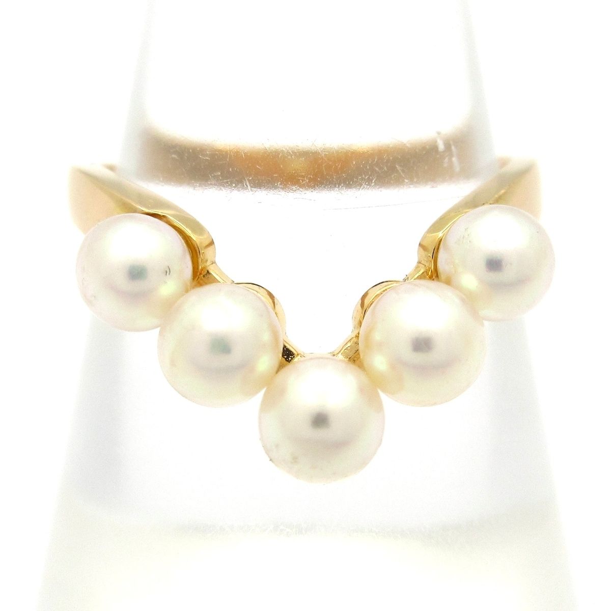 【MIKIMOTO】K18YG 5P ベビーパール リング MIKIMOTO ペルリータミキモト K18YG イエローゴールド ベビーパール