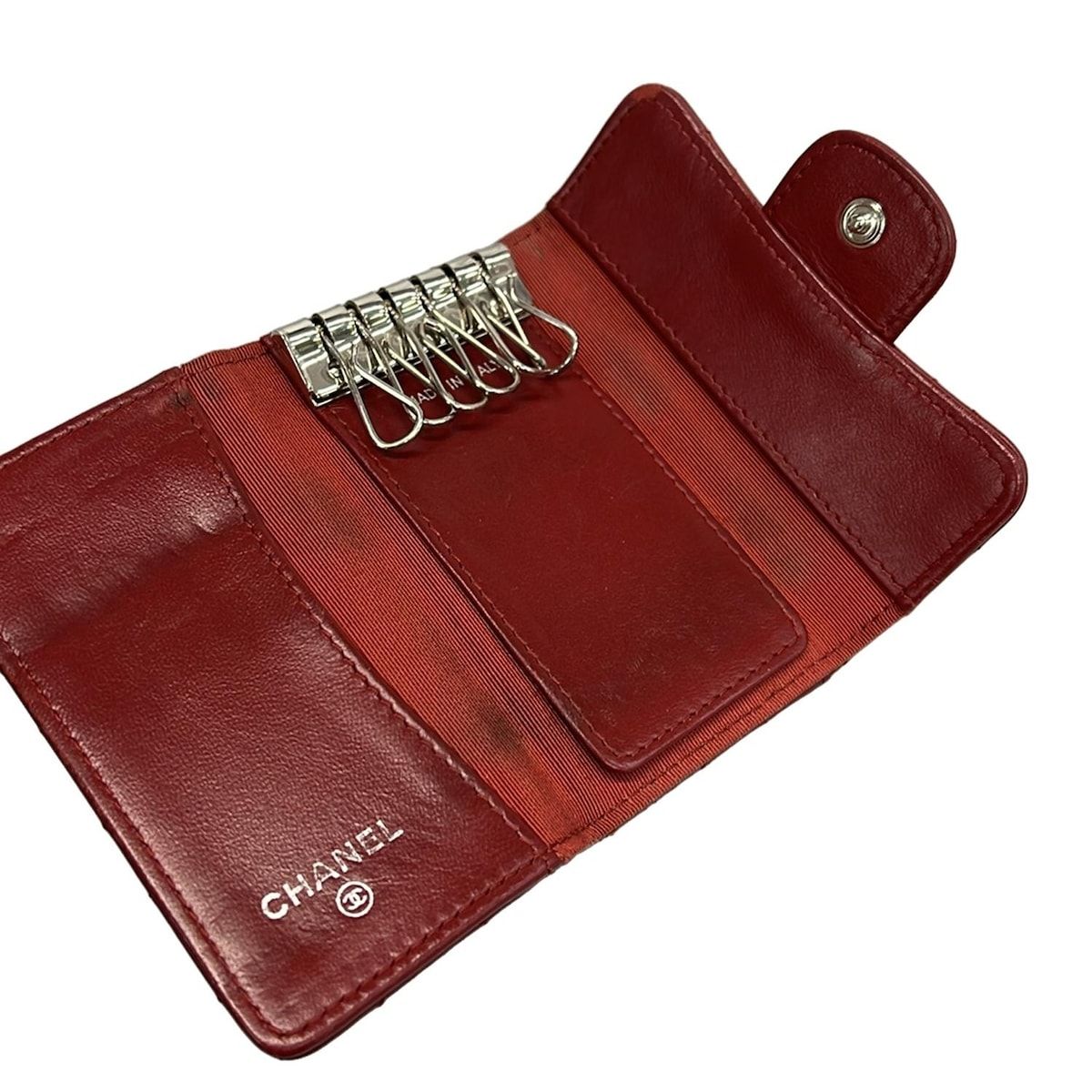 CHANEL(シャネル) キーケース - レッド 6連フック/シルバー金具