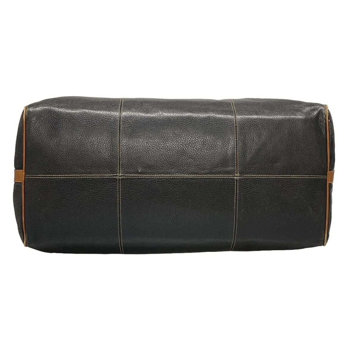 a.testoni(ア・テストーニ) ボストンバッグ - 黒×ブラウン DINAMICO