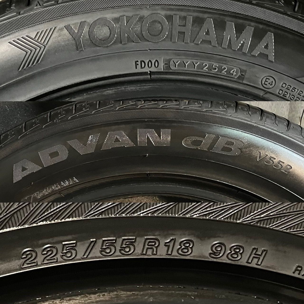 2024年製 約8分山 ヨコハマ YOKOHAMA アドバン ADVANdB V552 225/55R18