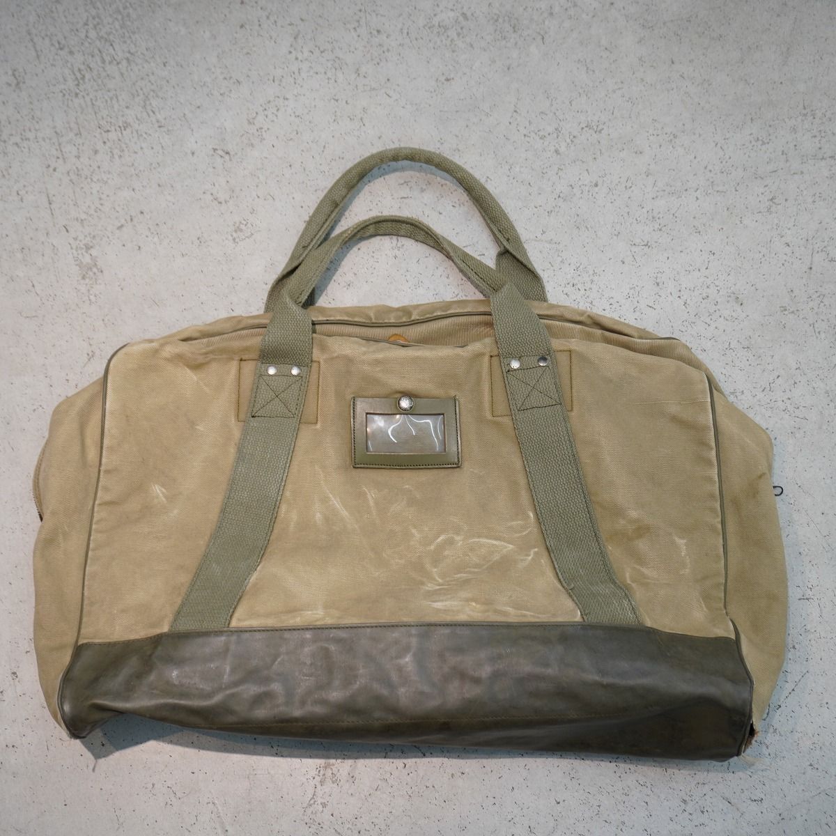 50S 60S フランス軍 ビンテージ ボストン バッグ ダック キャンバス