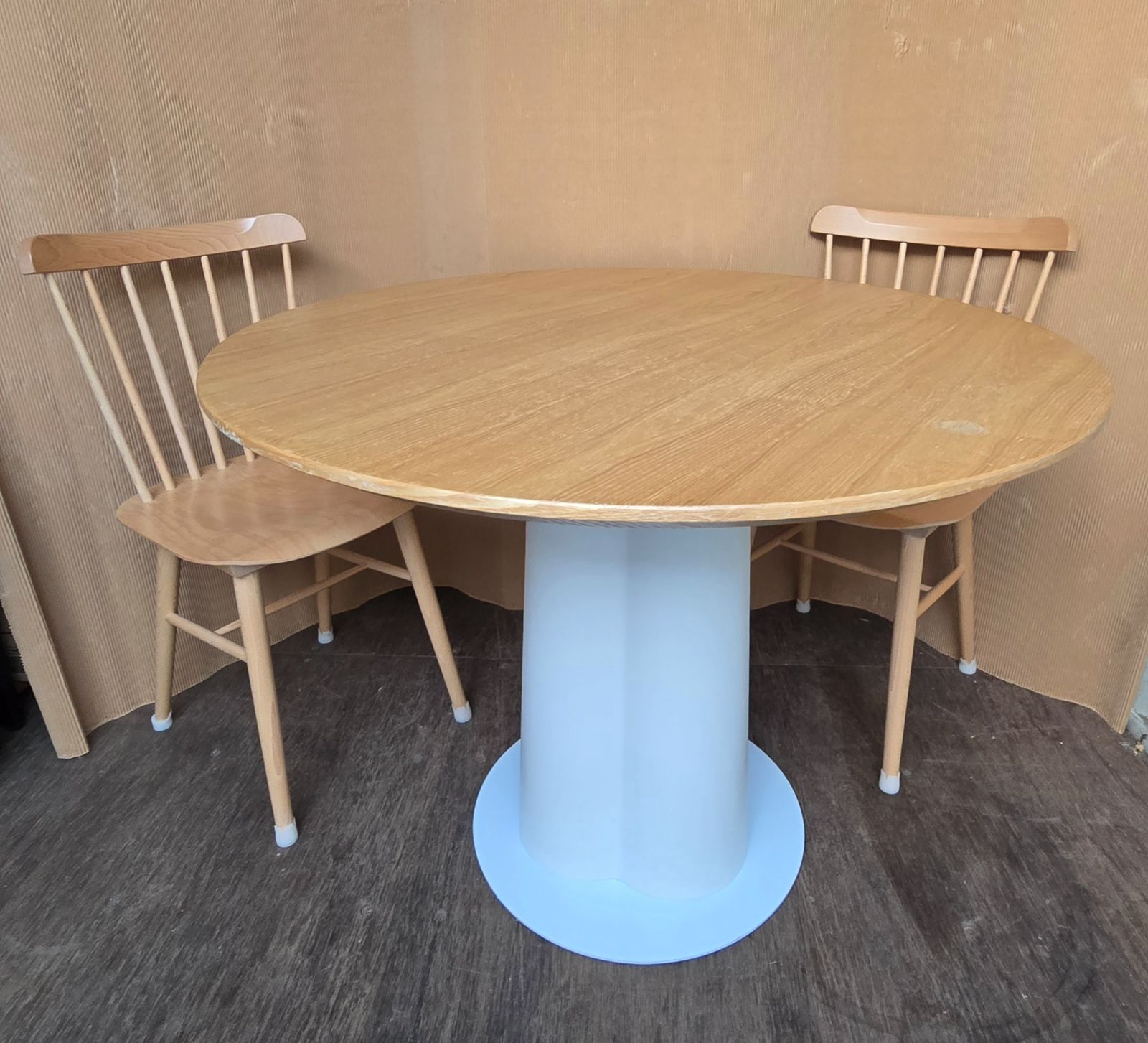 160 地域 販売商品 ミックススタイル ダイニング3点セット 丸テーブル チェア2脚