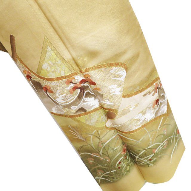 ［3910］色留袖 美品 中国三大刺繍 相良刺繍 一つ紋 五三桐 正絹 着物 袷 3910］色留袖 中国三大刺繍 相良刺繍 一つ紋 五三桐 正絹