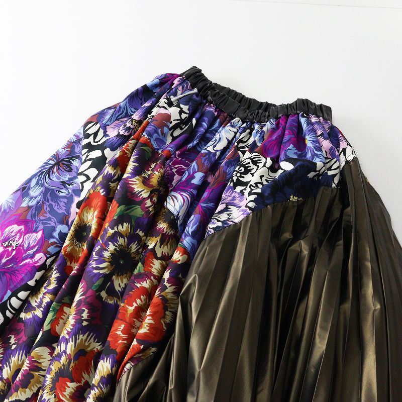 ロイスクレヨン Lois CRAYON ビッグフラワープリント パッチワーク切替