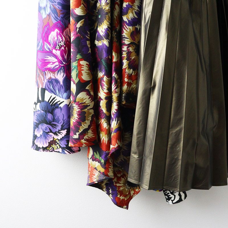 ロイスクレヨン Lois CRAYON ビッグフラワープリント パッチワーク切替