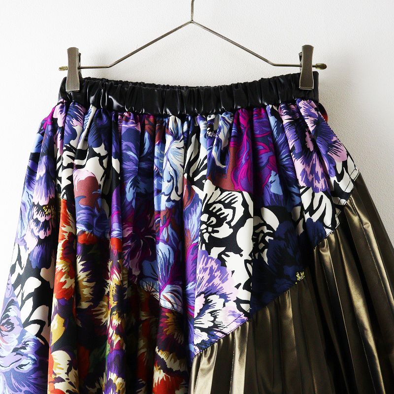 ロイスクレヨン Lois CRAYON ビッグフラワープリント パッチワーク切替