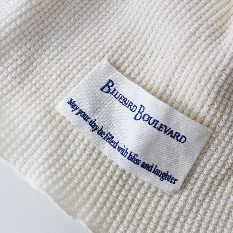 美品 ブルーバードブルバード BLUEBIRD BOULEVARD ワッフルストール＼オフホワイト 大判 ショール【2400014697735】 美品 ブルーバードブルバード BLUEBIRD BOULEVARD ワッフルストール