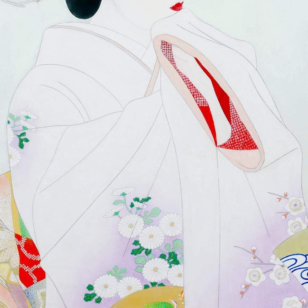 真作】【WISH】立石春美「清薫」日本画 12号 大作 金泥仕様 共シール