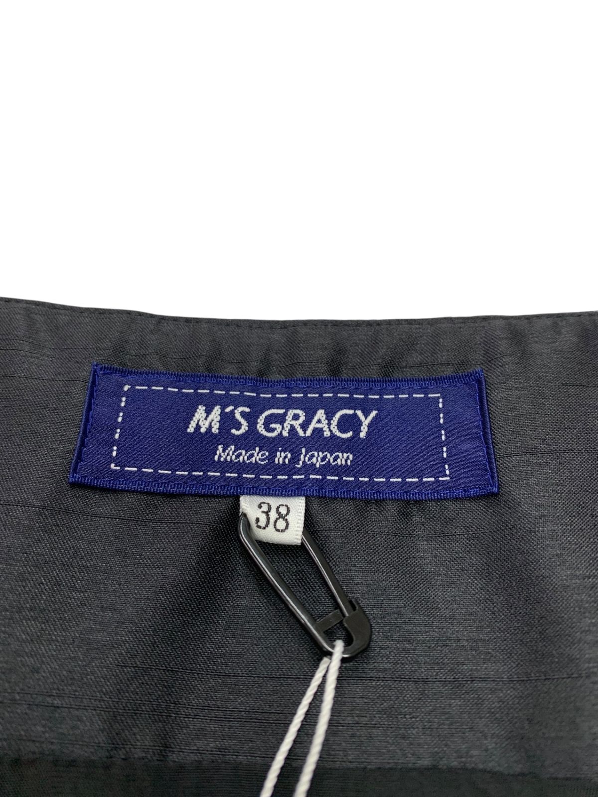 エムズグレイシー 111108 ワンピース 38 ブラック フラワーモチーフ