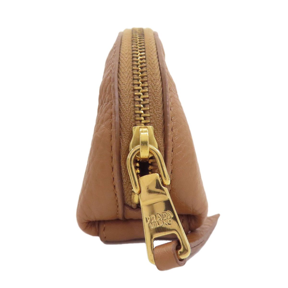 プラダ　アクセサリーポーチ　ブラウン PRADA プラダ ロゴ アクセサリーポーチ レザー レディース [中古