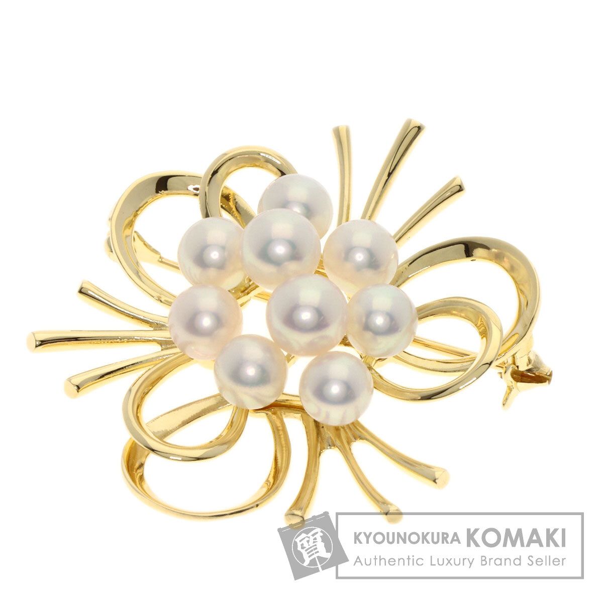 MIKIMOTO ミキモト パール 真珠 ブローチ K14YG レディース [中古