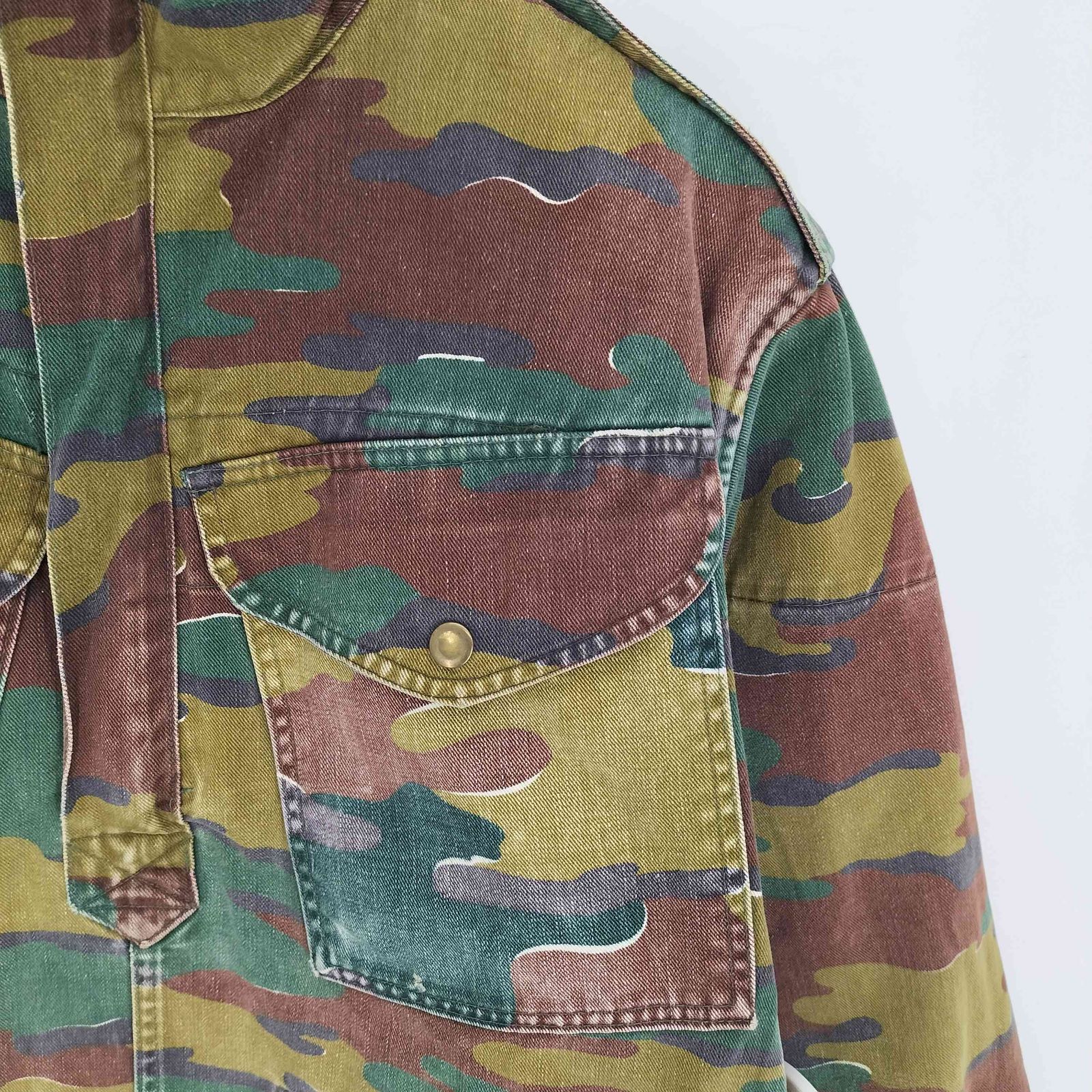 Belgian army(ベルギーアーミー) 70S ベルギー軍 空挺部隊 パラトルーパー 迷彩 ジグソーカモ ハーフジップ デニソンスモック プルオーバー ミリタリージャケット1972年製 メンズ 表記無 【中古】【ブランド古着バズストア】 ベルギーアーミー Belgian army 70S ベルギー軍 空挺部隊 パラ