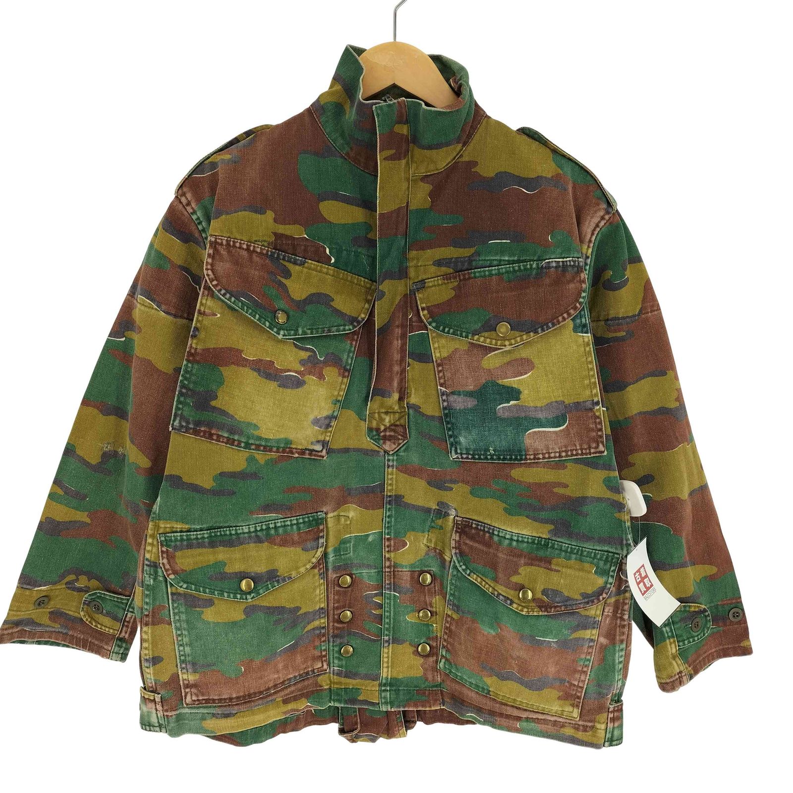 Belgian army(ベルギーアーミー) 70S ベルギー軍 空挺部隊 パラトルーパー 迷彩 ジグソーカモ ハーフジップ デニソンスモック プルオーバー ミリタリージャケット1972年製 メンズ 表記無 【中古】【ブランド古着バズストア】 ベルギーアーミー 購入 Belgian army 70S ベルギー軍 空挺部隊 パラ