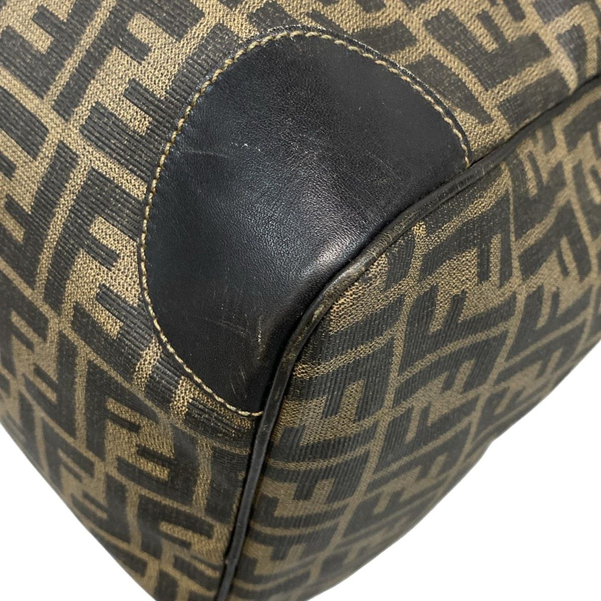 FENDI(フェンディ) ボストンバッグ ズッカ柄 00464 黒×ダークブラウン