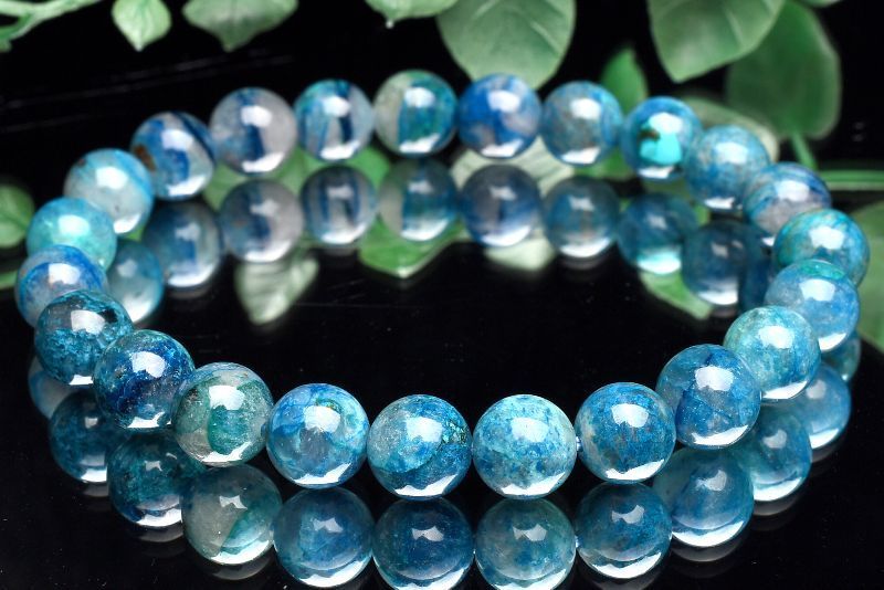 1点物】希少◇高発色ブルー クリソコラシリカ 8mm ブレスレット