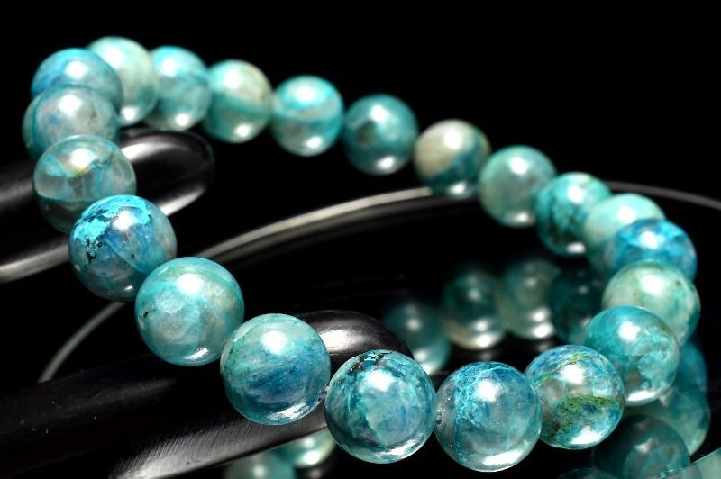 1点物】希少☆シャッタカイト入り クリソコラシリカ 9mm ブレスレット