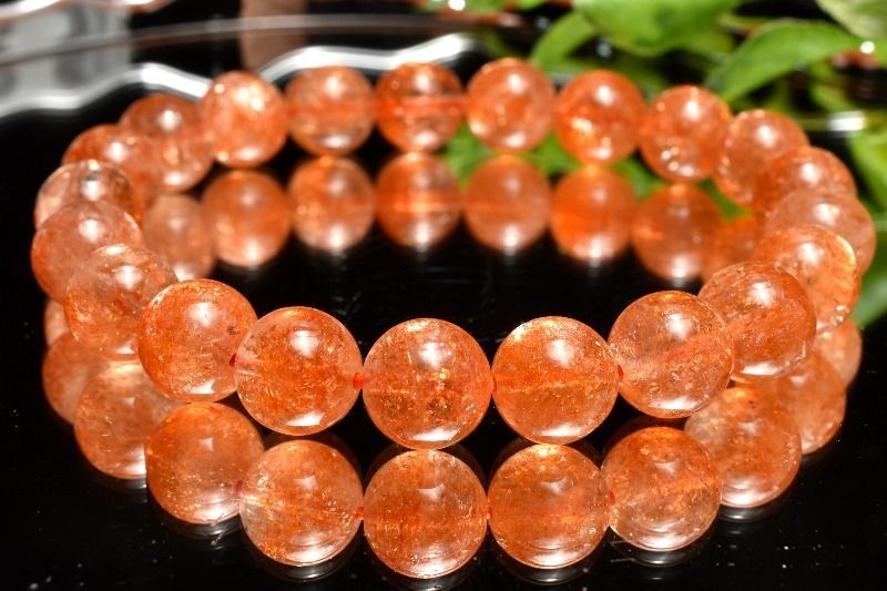 【希少,美品】フェルドスパーサンストーン　９㎜　ブレスレット　珍品 特選品】タンザニア産フェルドスパーサンストーン9〜9.5mmブレスレット