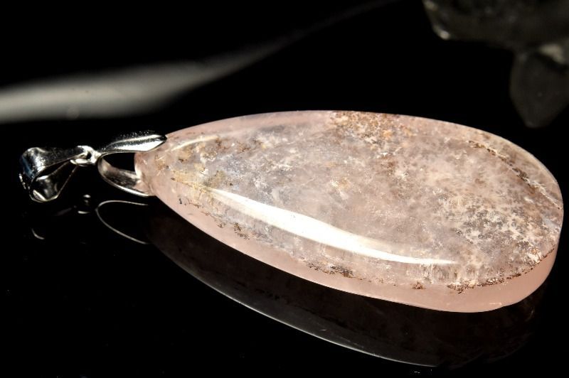 1点物】シルバー925◇希少 デンドリティックローズクォーツ 38x19mm