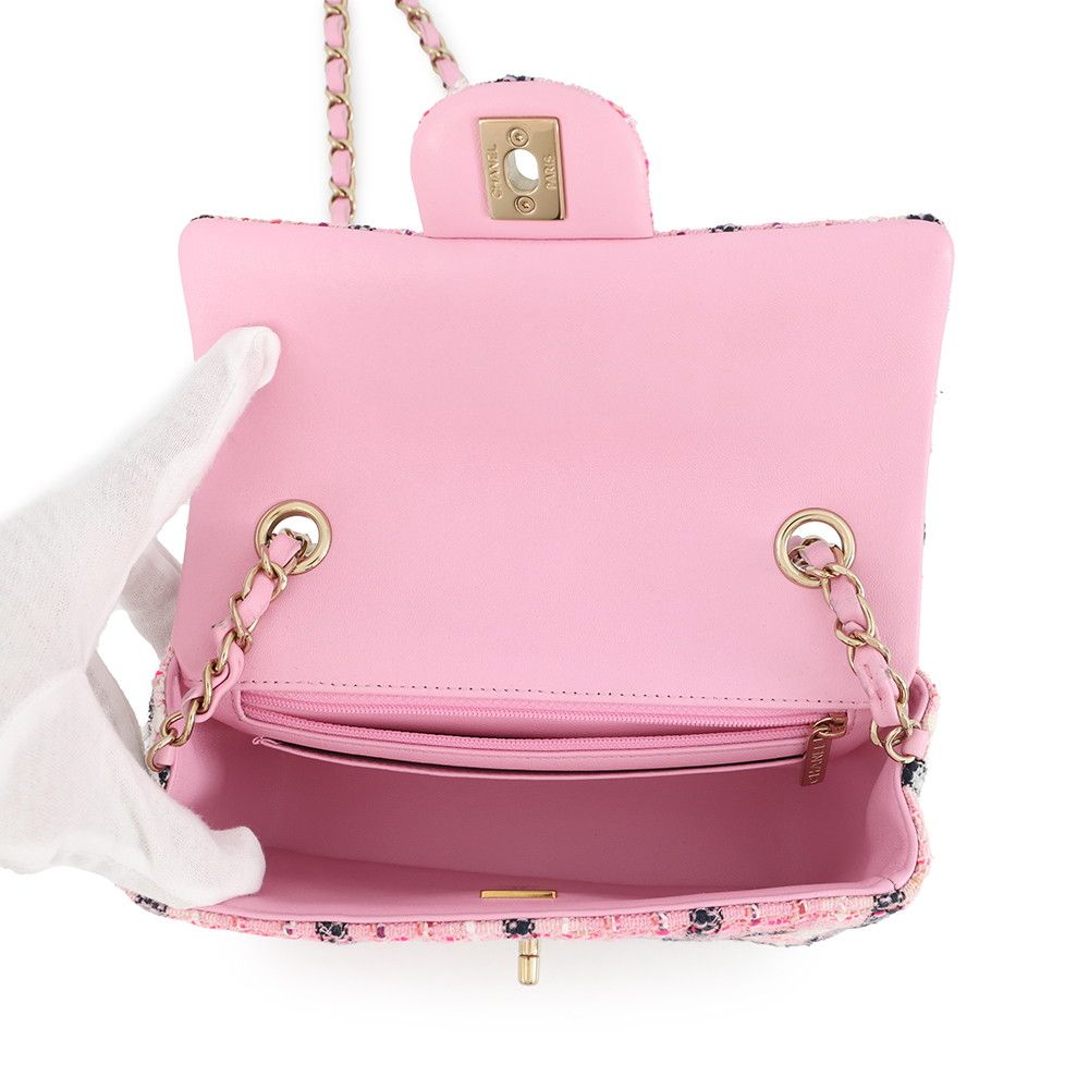 シャネル チェーンショルダーバッグ ココマーク マトラッセ20 ツイード