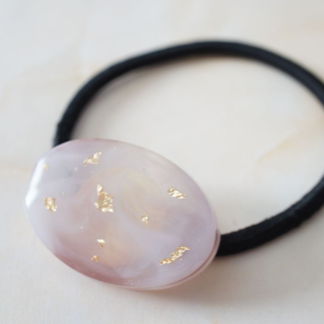 レジン ヘアゴム マーブル 金箔 ヘアアクセサリー ハンドメイド