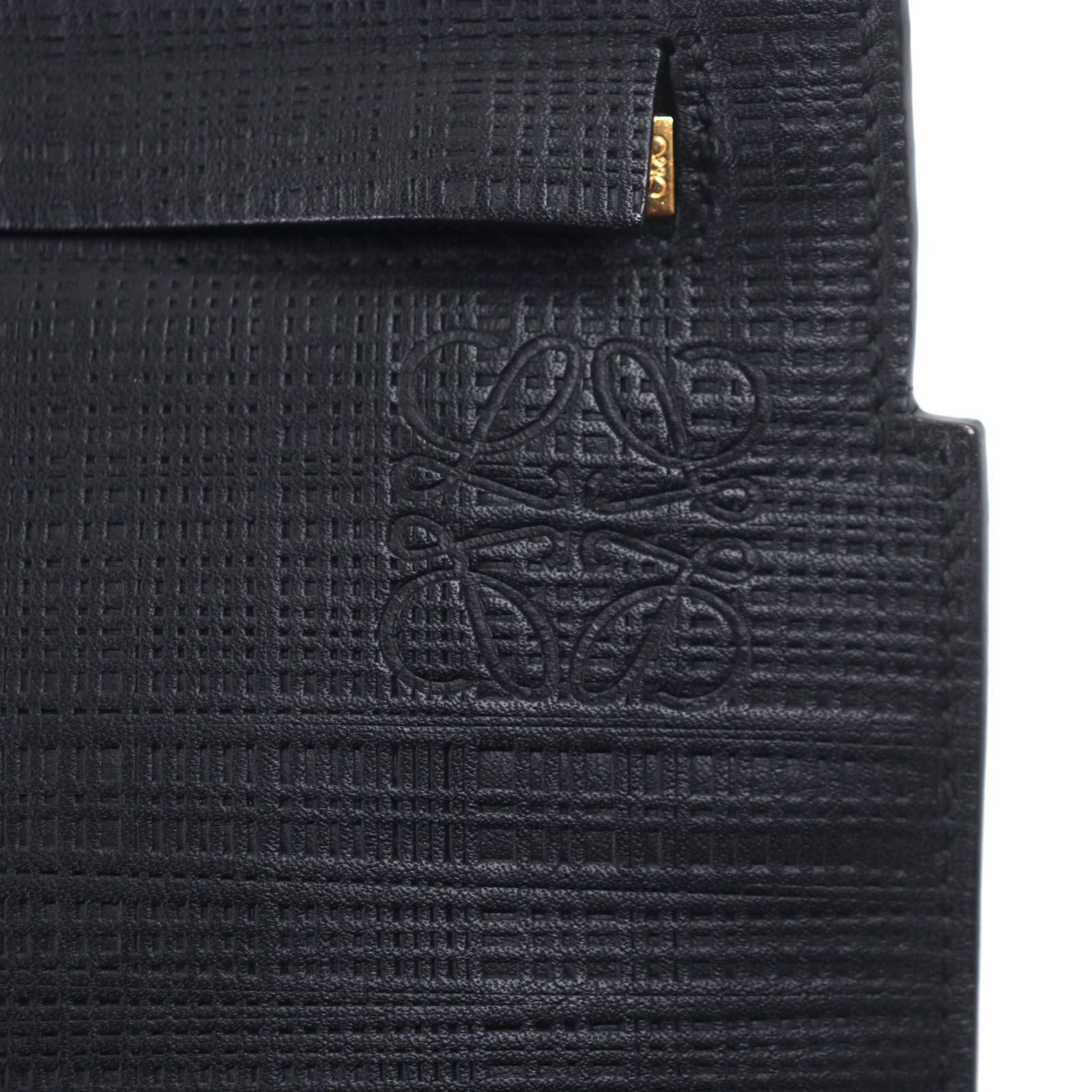 美品▽LOEWE ロエベ レザー アナグラム ロゴエンボス 内側リネン T