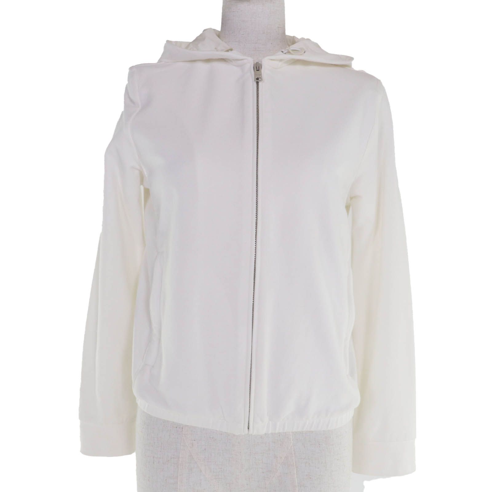 美品☆PRADA プラダ 138470 コットン ロゴパッチ・フード付 ZIP UP