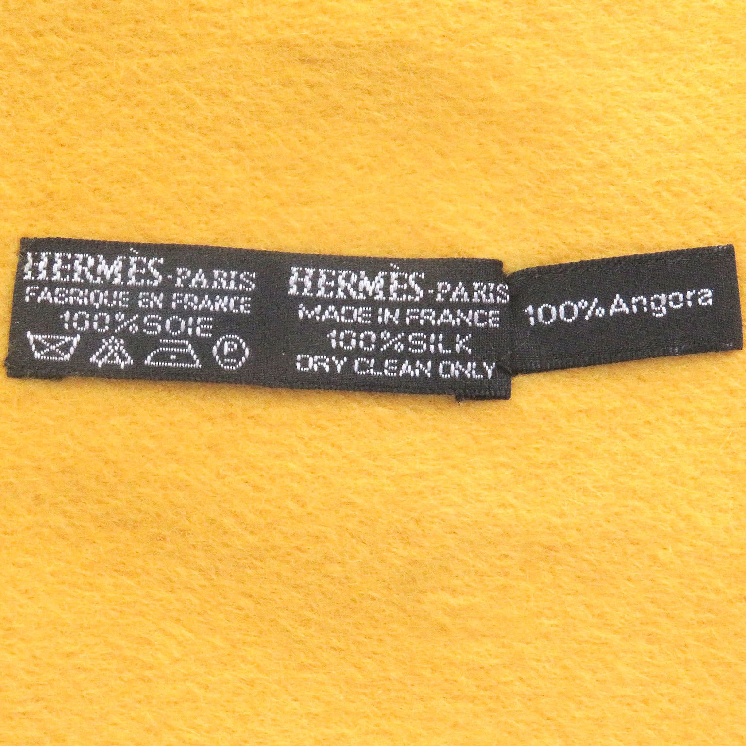 極美品□HERMES エルメス シルク アンゴラ シカ 総柄 フリンジ