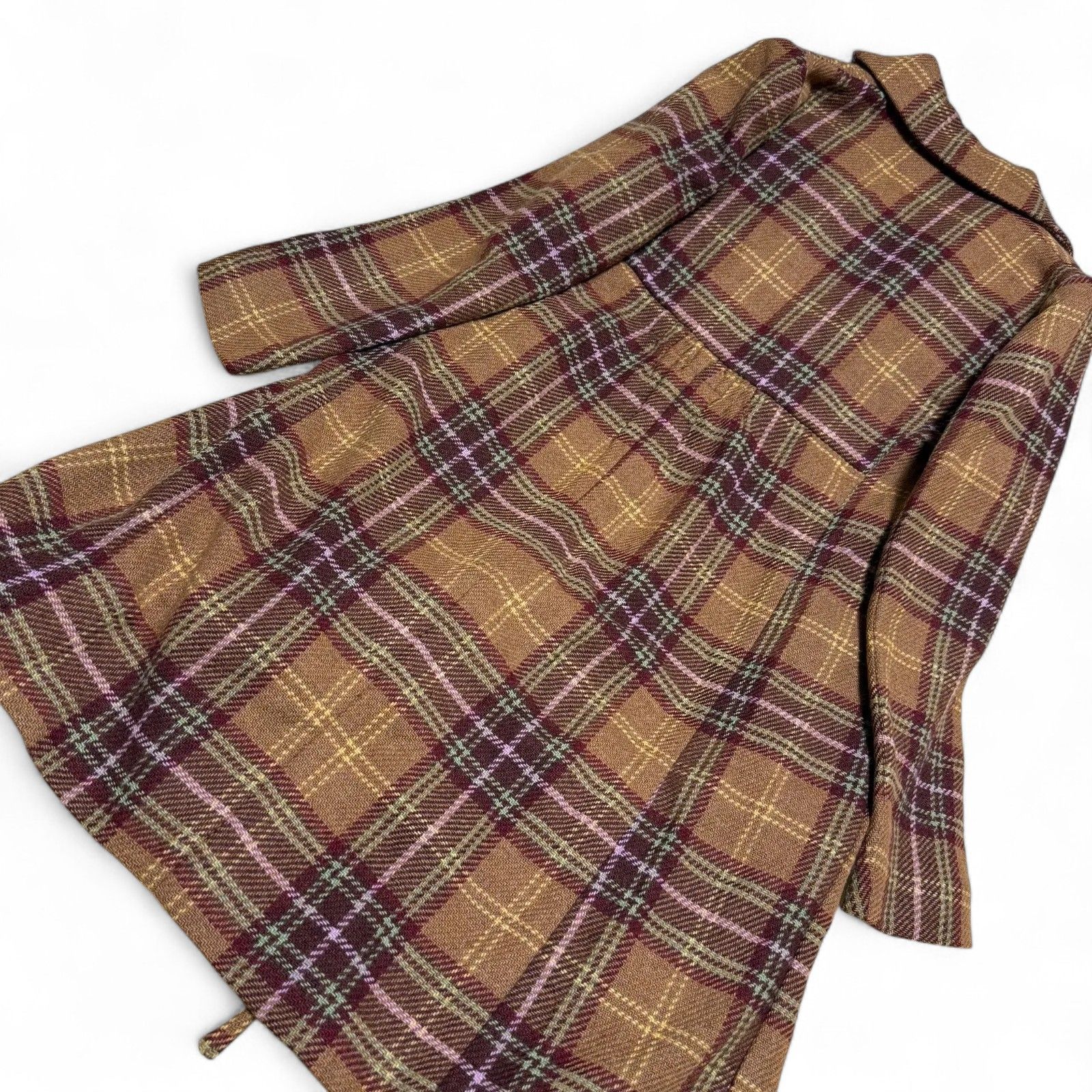 マルニ ツイード チェック ドローコード Aライン フレア ウールコート